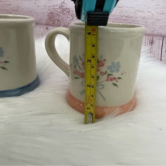 Set Of 3 Vtg Ceramic Coffee Mugs Cups Floral Bouquet Taiwan Spring Cottage Core - Picture 12 of 12
